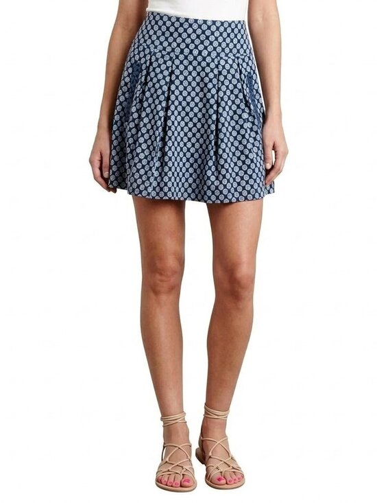 Maeve Dresses & Skirts - MAEVE Anthropologie Blue White Pleated Mini Skirt Size 4 Coastal Preppy EUC